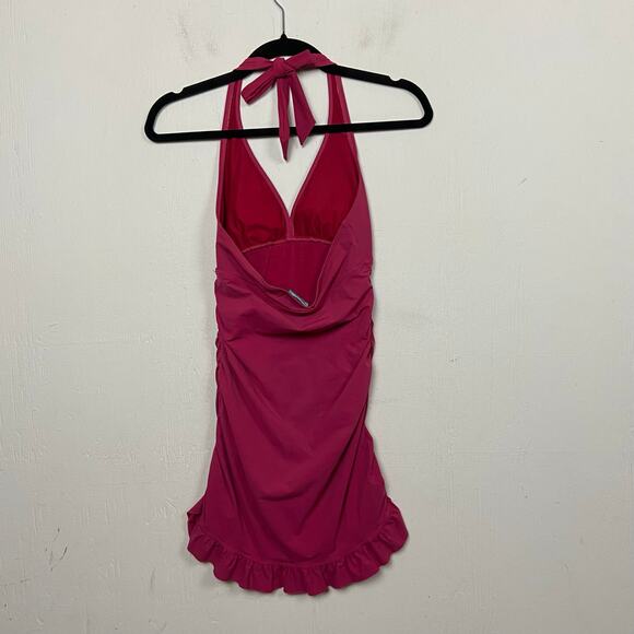 Assets by Spanx Women's Pink One Piece Halter Swimsuit Size Small - Picture 4 of 8